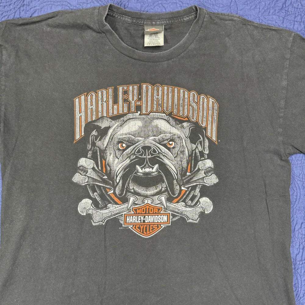 Harley Davidson Cozumel Mexico Bulldog, Iguana Motorcycle‎ T-Shirt XL Faded